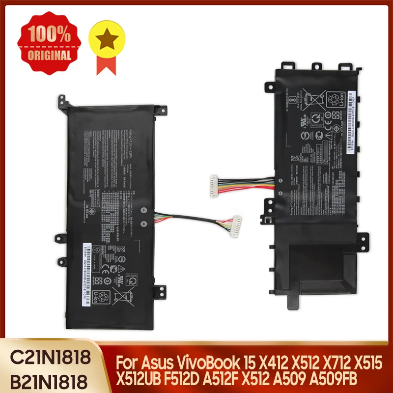 

Replacement Battery C21N1818 B21N1818 for ASUS VivoBook X412 X512 X712 X515 X512UB F512D A512F X512 New Battery 4730mAh