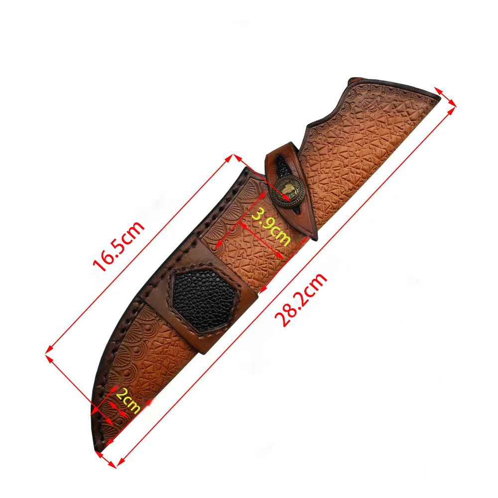 28.5 CM Fixed Balde Knife Holder First Layer Cowhide  Scabbard Universal Knife Cover Leather Sheath for Hunting Knife Holsters