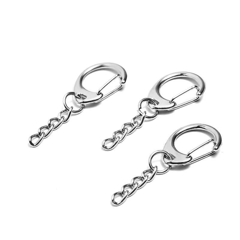 10pcs/Lot Iron Plated Nickel Small C-chain D-shaped Lobster Chain Luggage Hardware Crossbody Bag Hanging Buckle Diy Toy Keychain