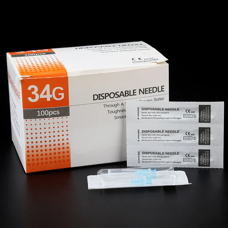 Wholesale 27G34G33G34G disposable sharp needle skin puncture needle 13mm4mm6mm8mm