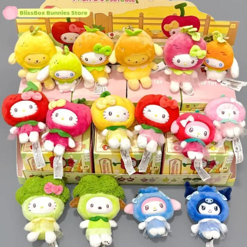 

New Genuine Sanrio Characters Fruits & Vegetables Mini Series Blind Box Hello Kitty Keychain Ornament Bag Pendant Doll Girl Gift
