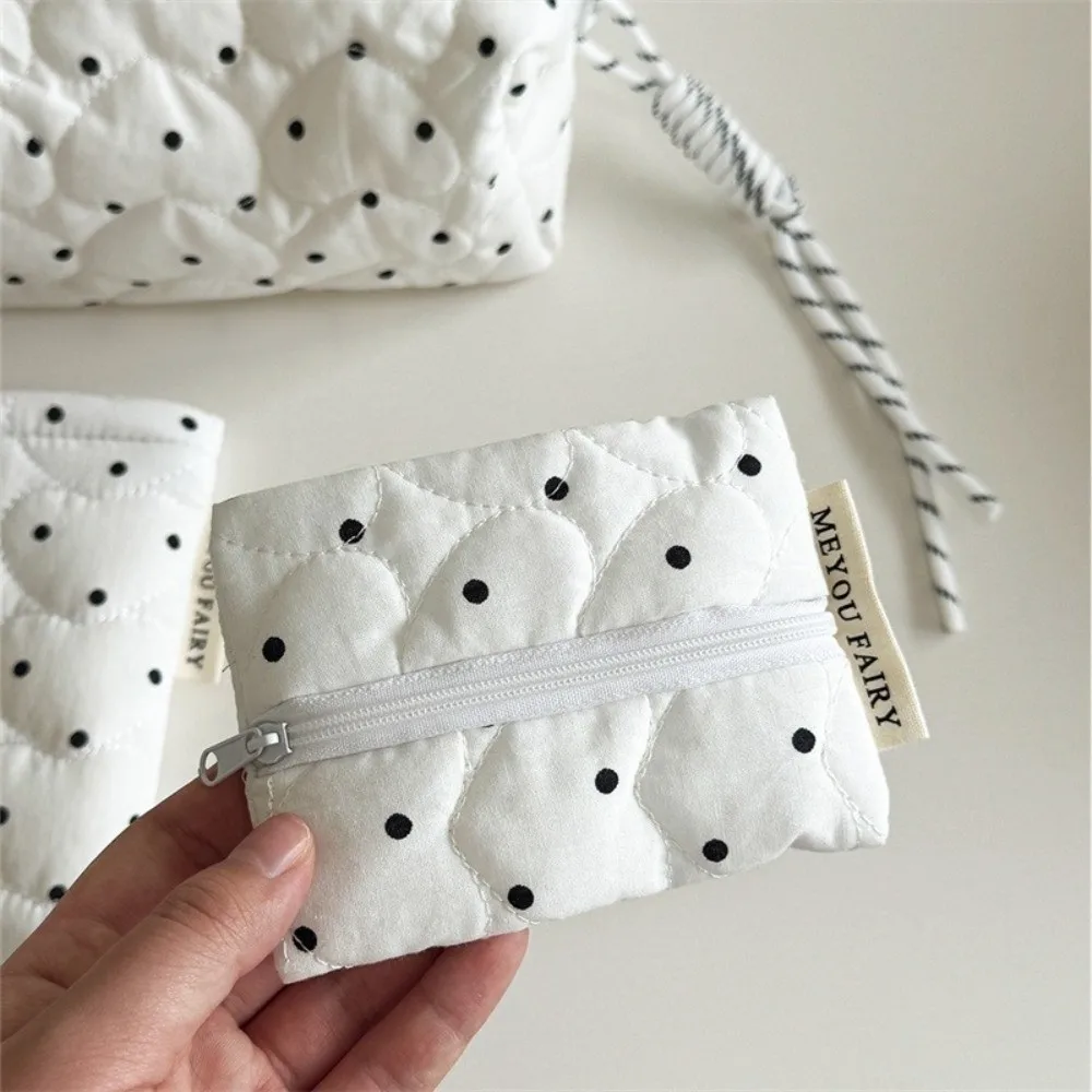 Fashion Quilted Polka Dot Makeup Bag Ultralight Large Capacity Cosmetic Pouch Portable Travel Lipstick Bag
