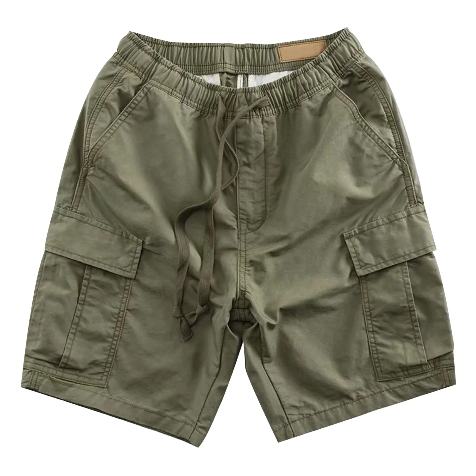 

Men's Retro American Style High Waist Casual Shorts Fashion Loose Green Drawstring Workout Sports Shorts Male Summer Pants