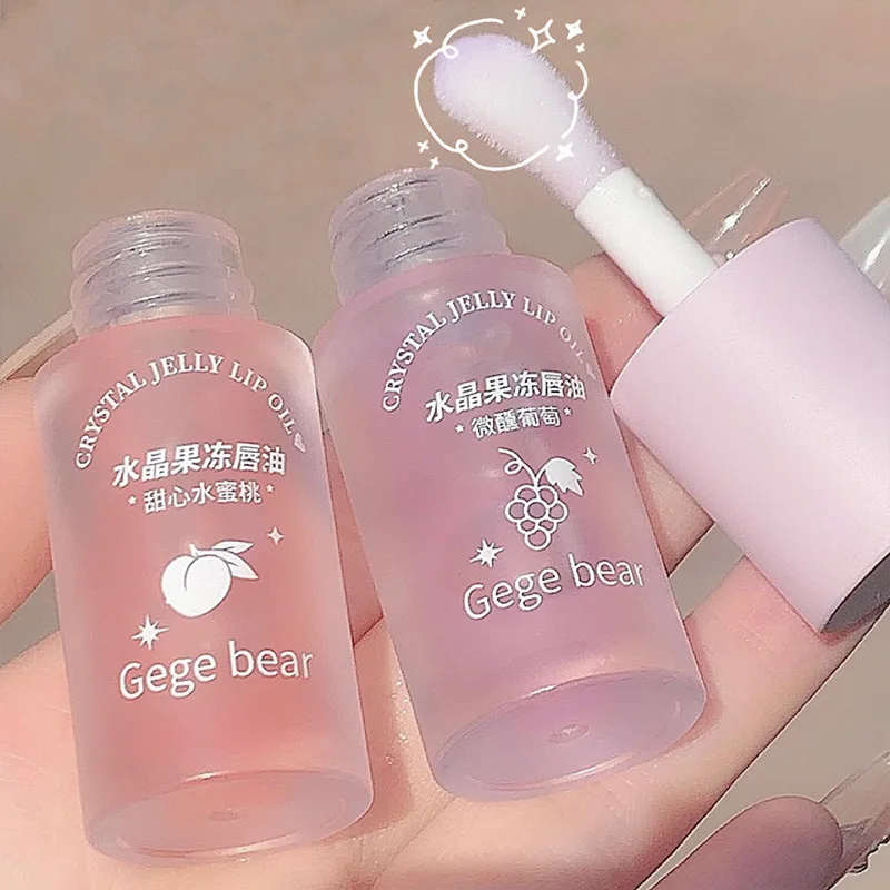 Huile à lèvres en gelée de cristal, brillant à lèvres hydratant et repulpant, manteau pour maquillage mignon, rouges à lèvres teintés, sérum clair, baume à lèvres aux fruits, cosmétiques