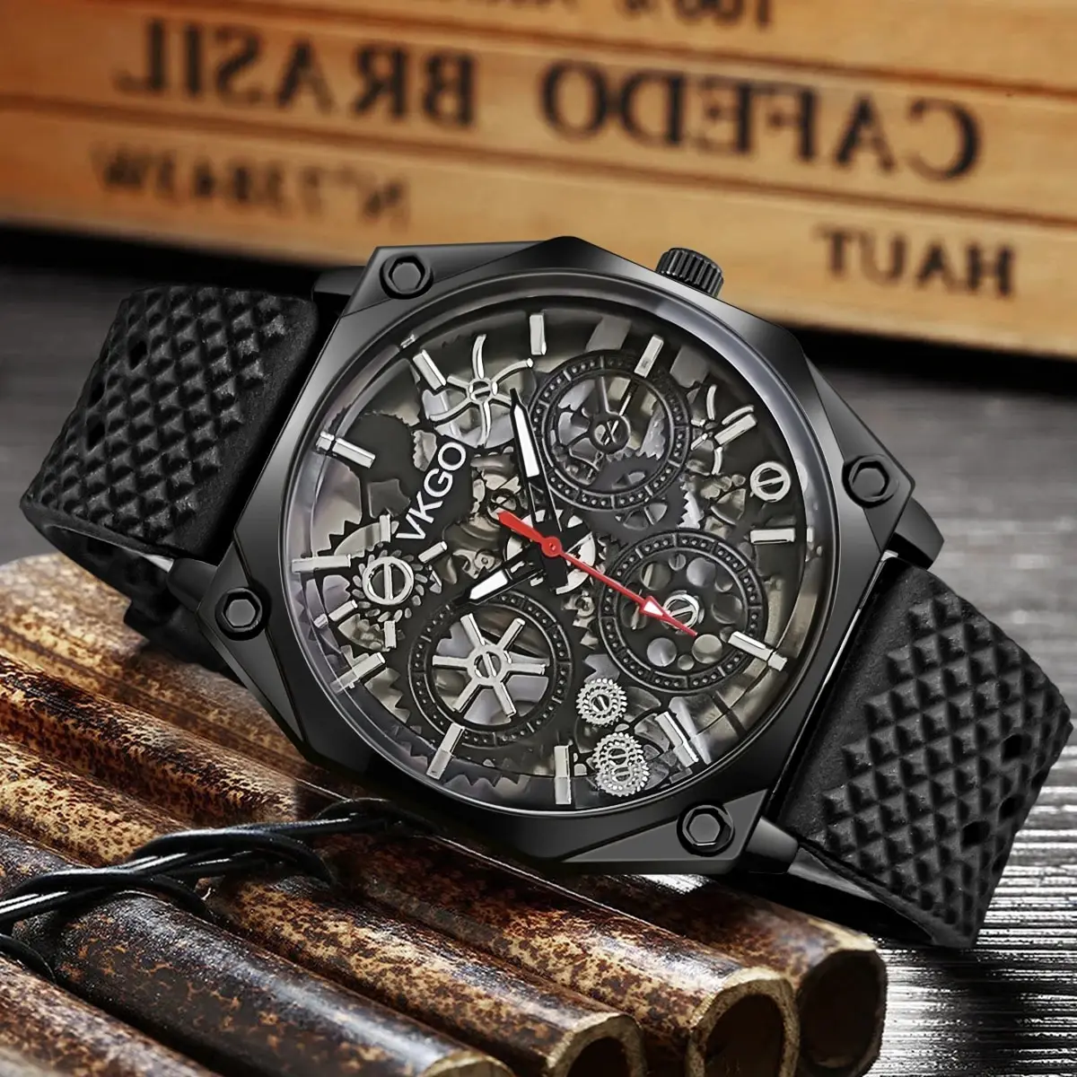 Personality Retro Non-Mechanical Silicone Strap Men's Quartz Watch