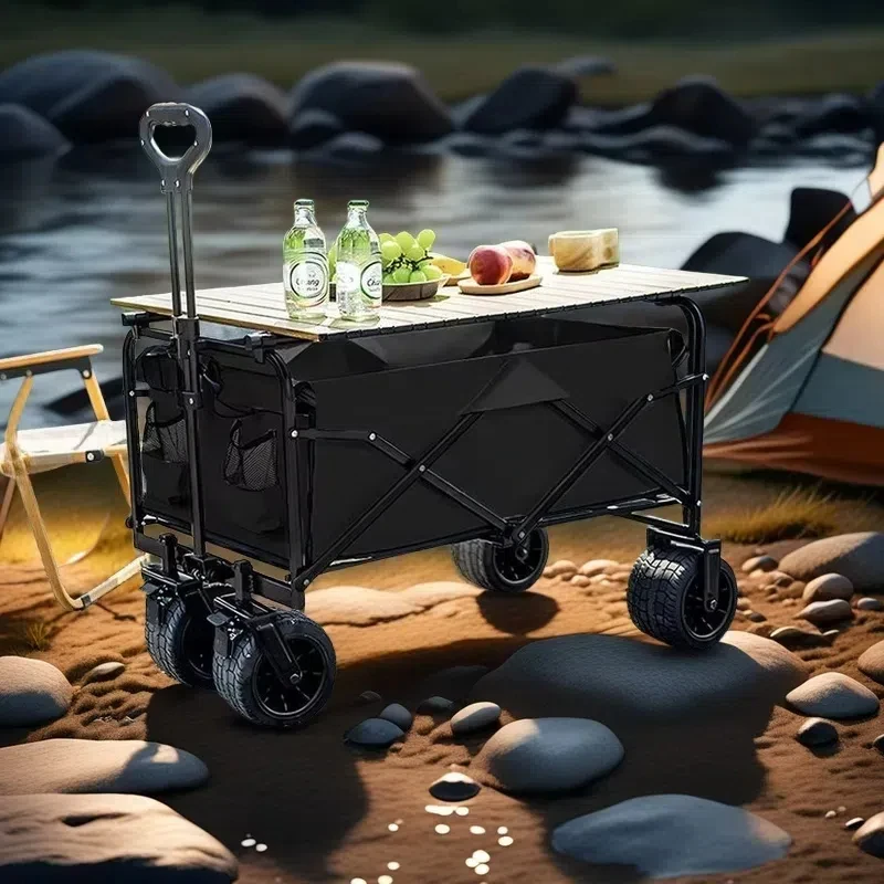

Design Outdoor Camping Wagon Cart Customizable Folding Table Board with Platform Structure for Picnics