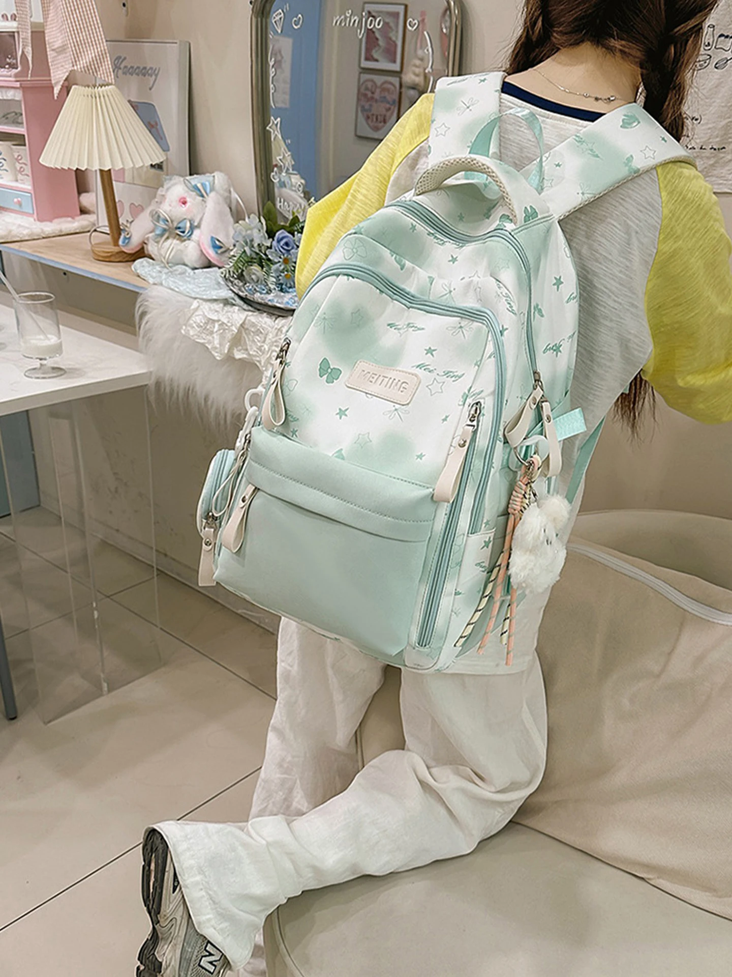 2026 New Women's Backpack Lightweight School Bag for Junior High School Students Girls' Double Shoulder Bag Summer Travel