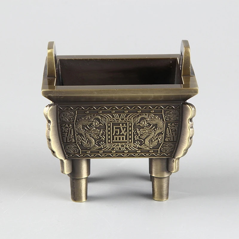 Chinese Retro Bronze Incense Burner Spring Zen Classical Imitation Ancient Mountain Water Carving Dragon Craft Decoration