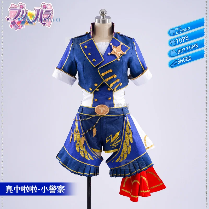 

Anime Pripara Manaka Cosplay Laala Costume Cos Police Uniform Hallowen Christmas Play Role Clothing Women
