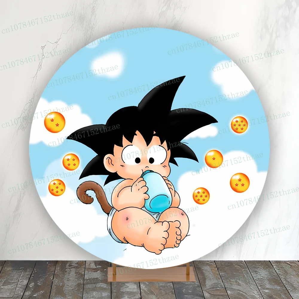 Dragon ball Baby Shower Round Photography Backdrop Birthday Party Photo Background Banner Decoration