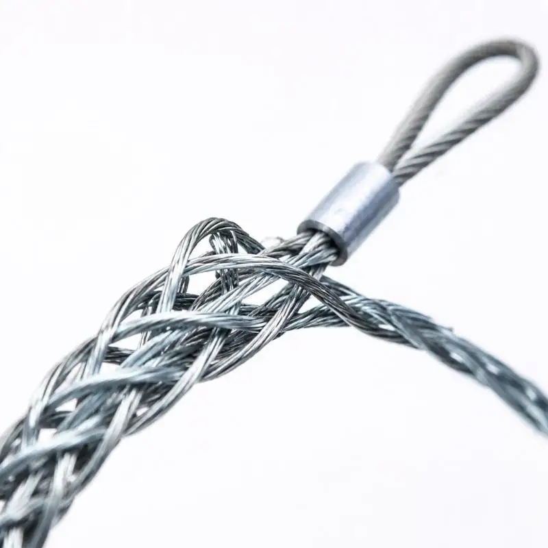 652F Double-Ended Cable Pulling Grip, Hot-Dip Galvanized Interlaced Steel-Wire Sleeve for Manual Cable Routing and Installation