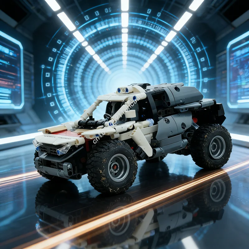 

613pcs MOC Dakar Rally Car Built Jack Lift Technical Model Festival Gifts Building Blocks Construction Toys Creative Education