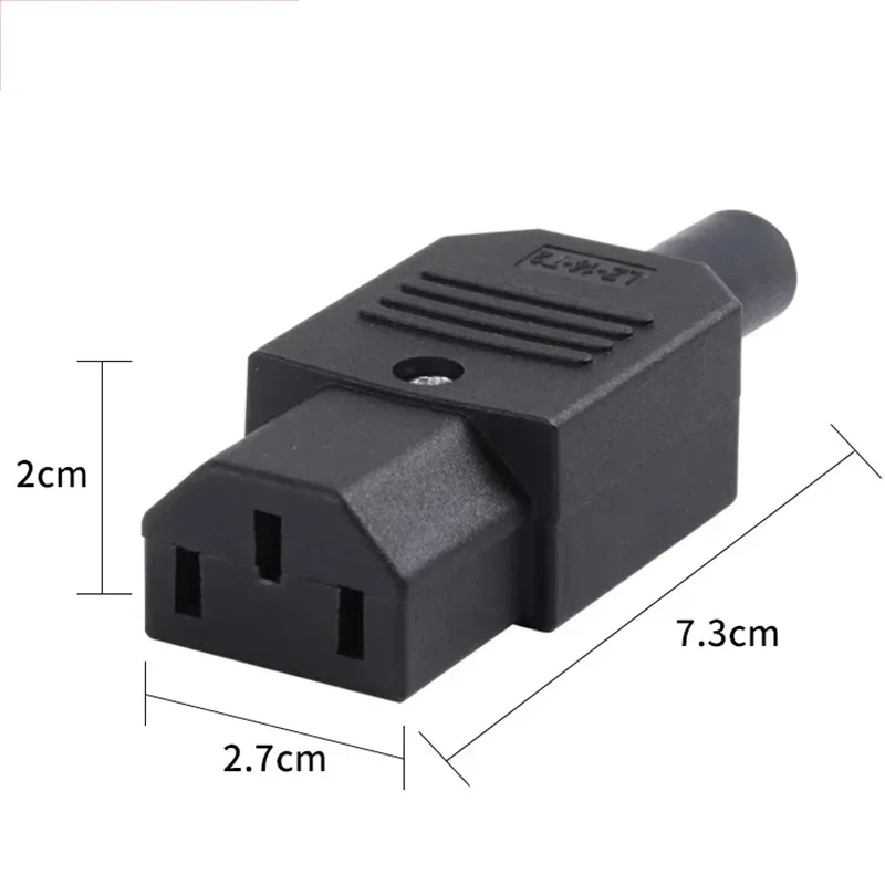 10A250V Black Female&Male Plug lEC Straight Cable Plug Connector Rewirable Power Connector 3 Pin AC Socket C13 C14