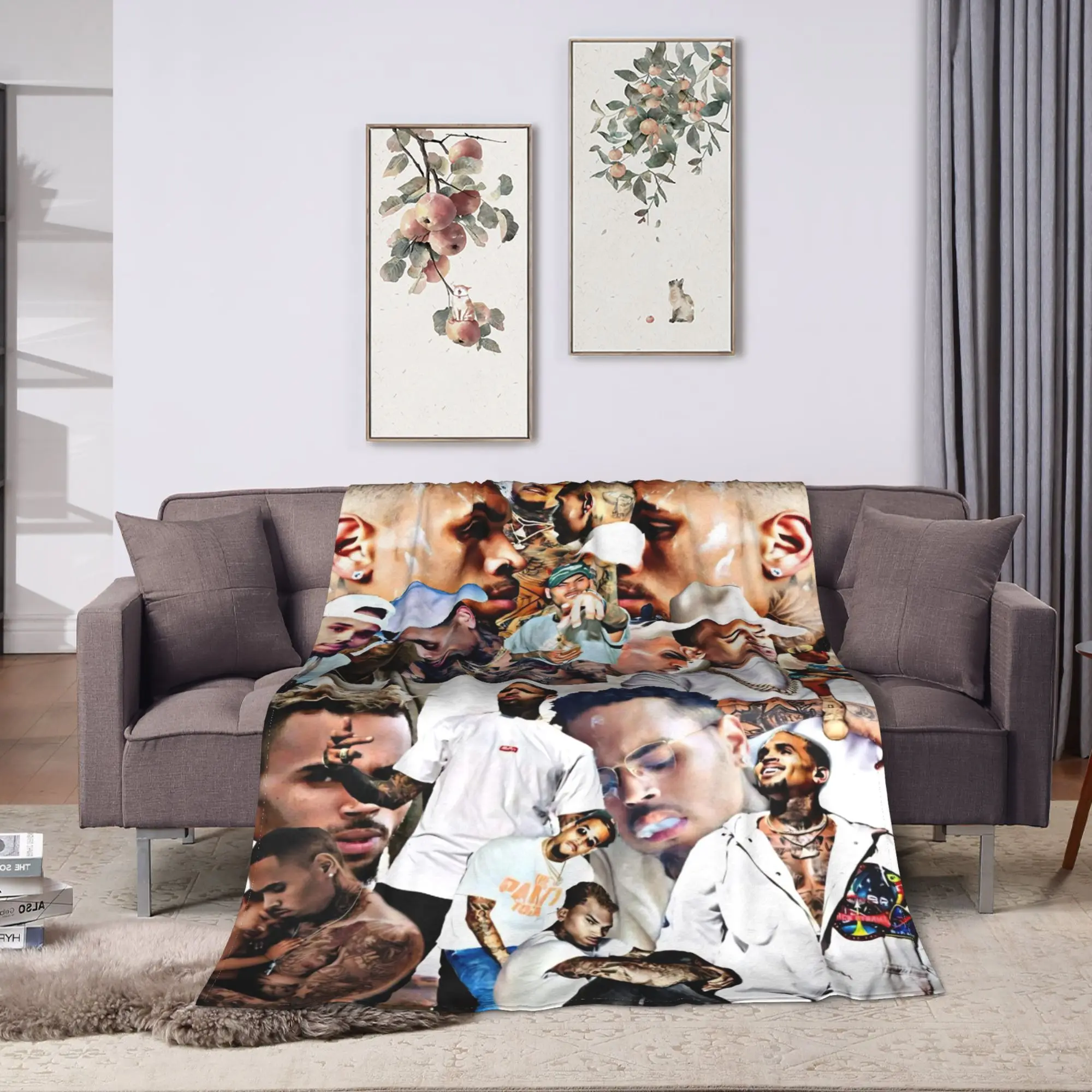 Chris Brown Breezy Bowl XX Tour 2025 Flannel Blankets Winter Super Soft Bedding Throws for Kids Home Decor Bedspread Bed Cover