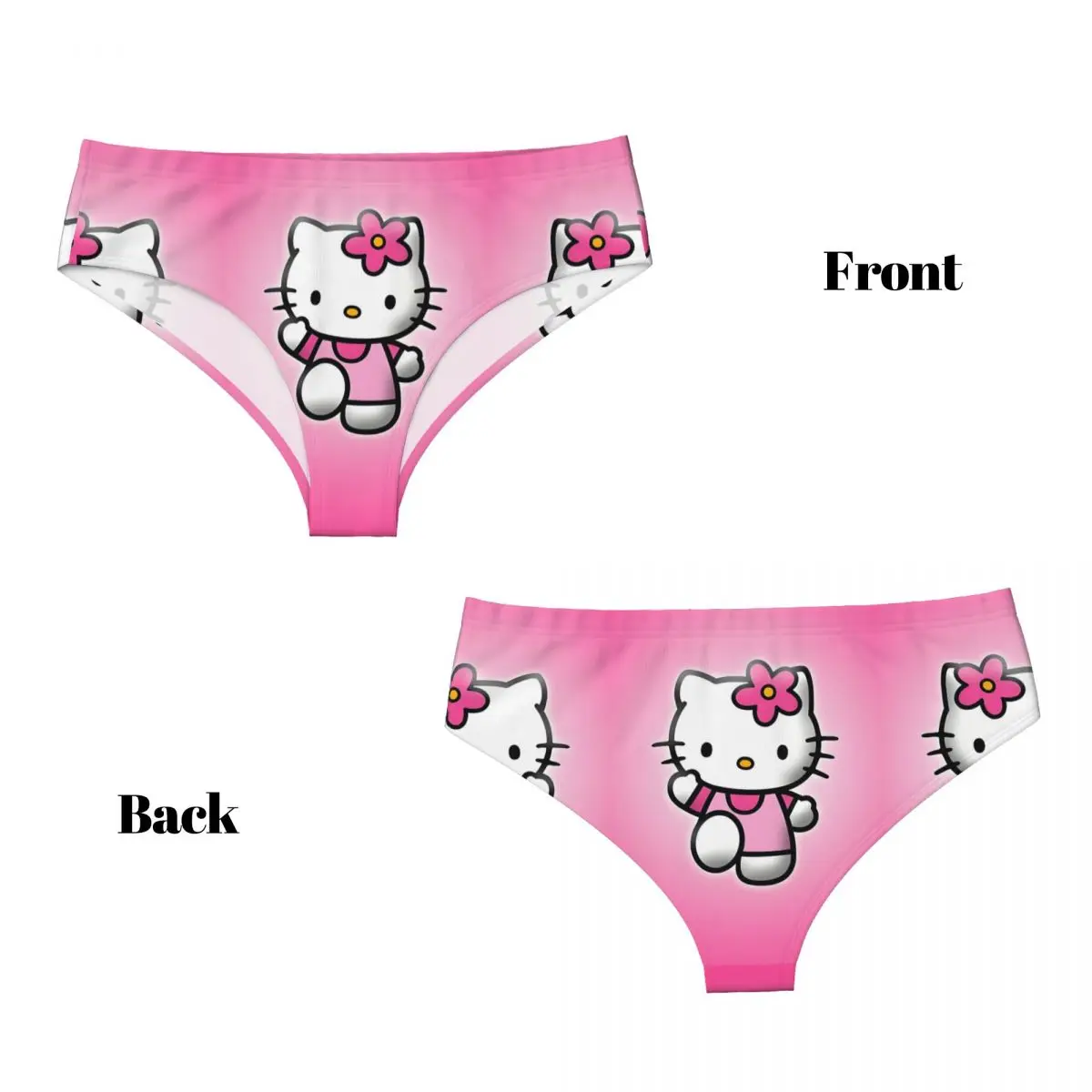 مخصص الكرتون لطيف مرحبا كيتي مانغا ملخصات جديدة الملابس الداخلية النسائية تنفس تمتد سراويل