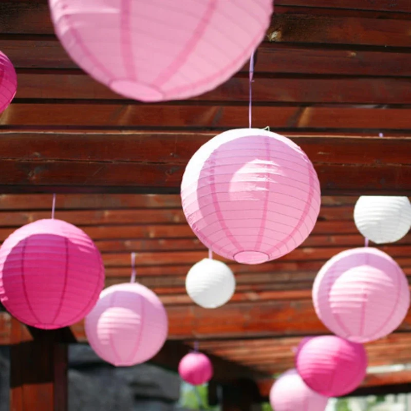 8inch 20cm Colored Round Paper Lantern Restaurant Chinese Style Lantern Decoration DIY Creative Drawing Lampshade