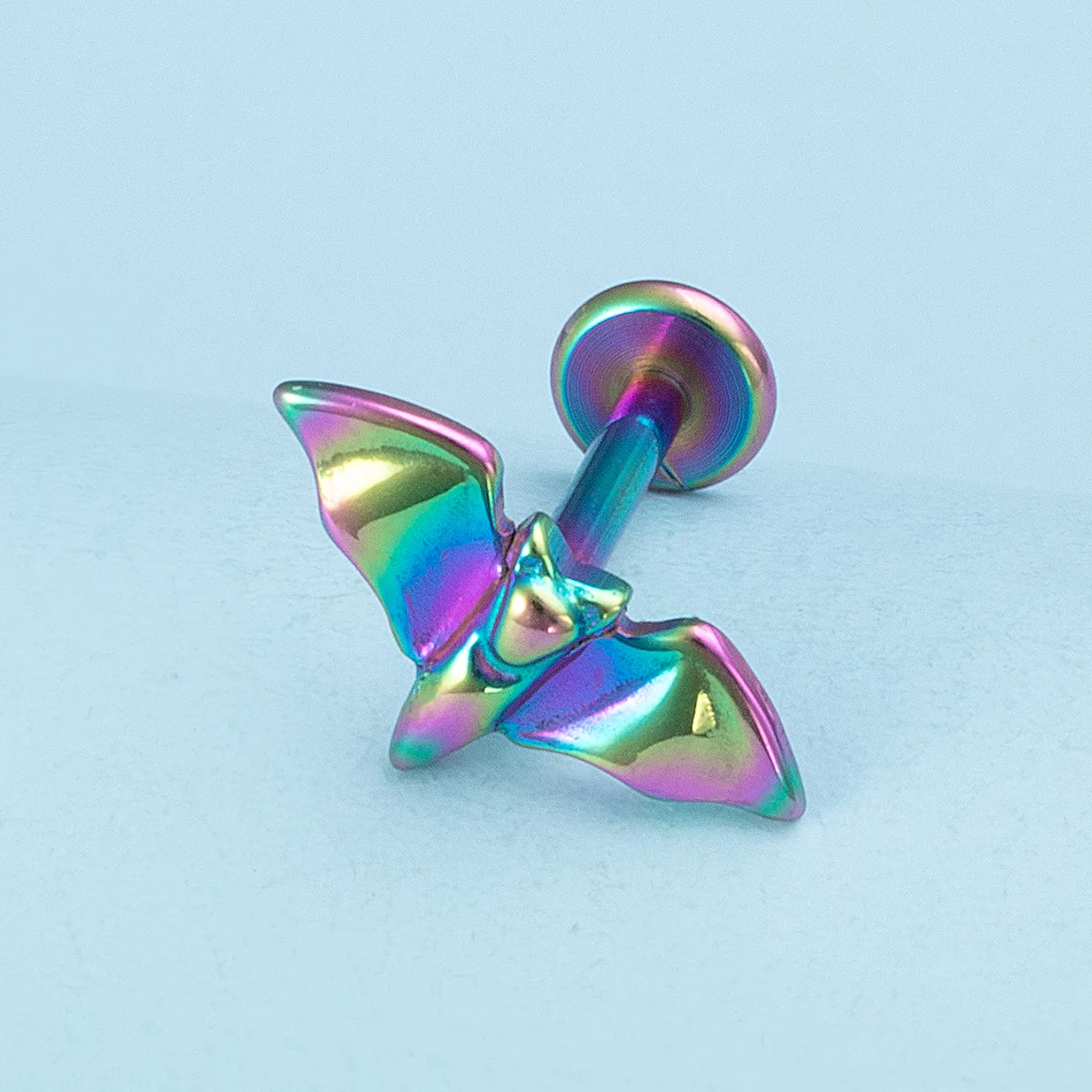 Halloween Bat Labret Monroe Piercing Lip Ring, 16G