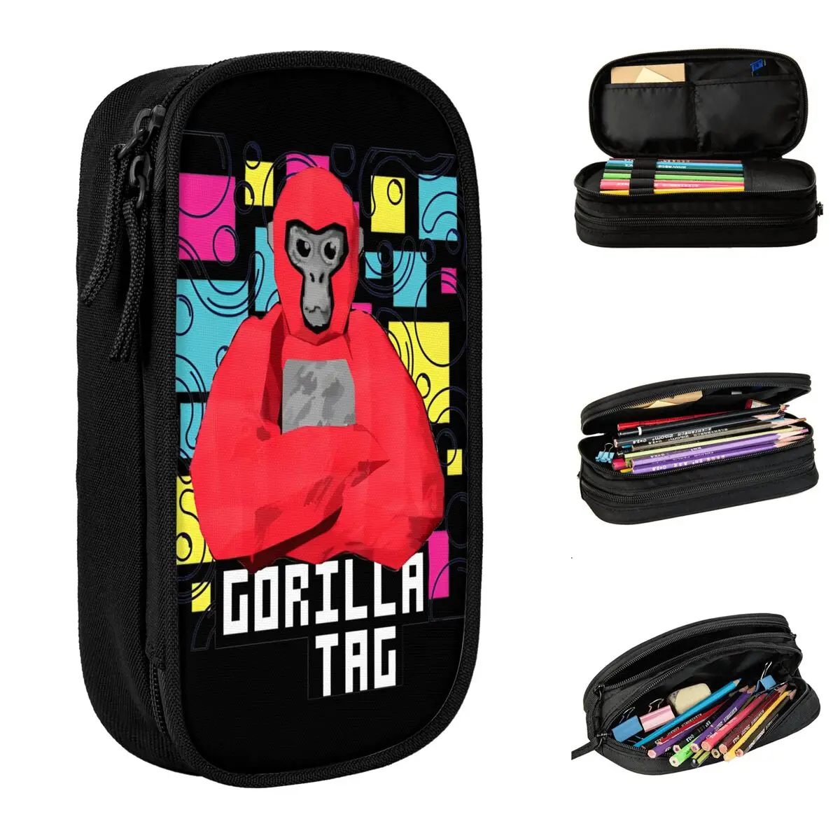 Classic Gorilla Tag Cool Pencil Case Game Pencil Box Pen Holder Kids Large Storage Bag Students School Zipper Stationery