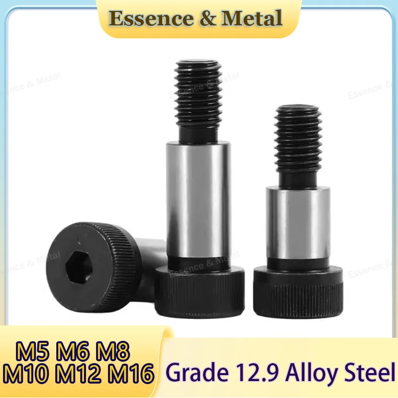 Grade 12.9 Alloy Steel Hex Socket Head Screws High Shoulder Bolts M5 M6 M8 M10 M12 M16 Step Shoulder Screws Precision Fasteners