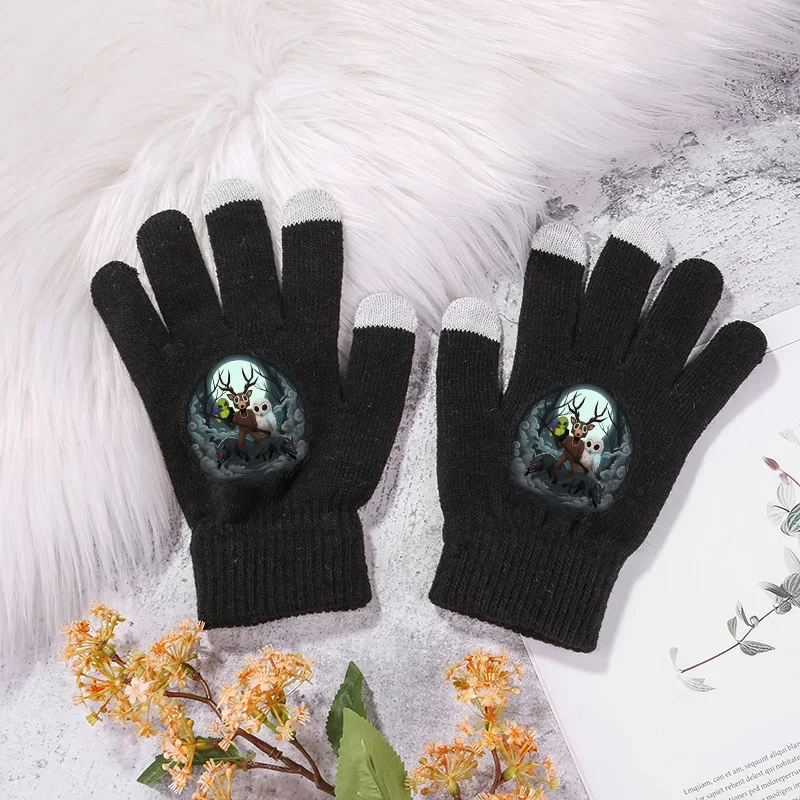

99 Nights in The Forest Warm Gloves Cartoon Game Pattern Print Winter Outdoor Accessories Women Men Fashion Glove Party Gifts
