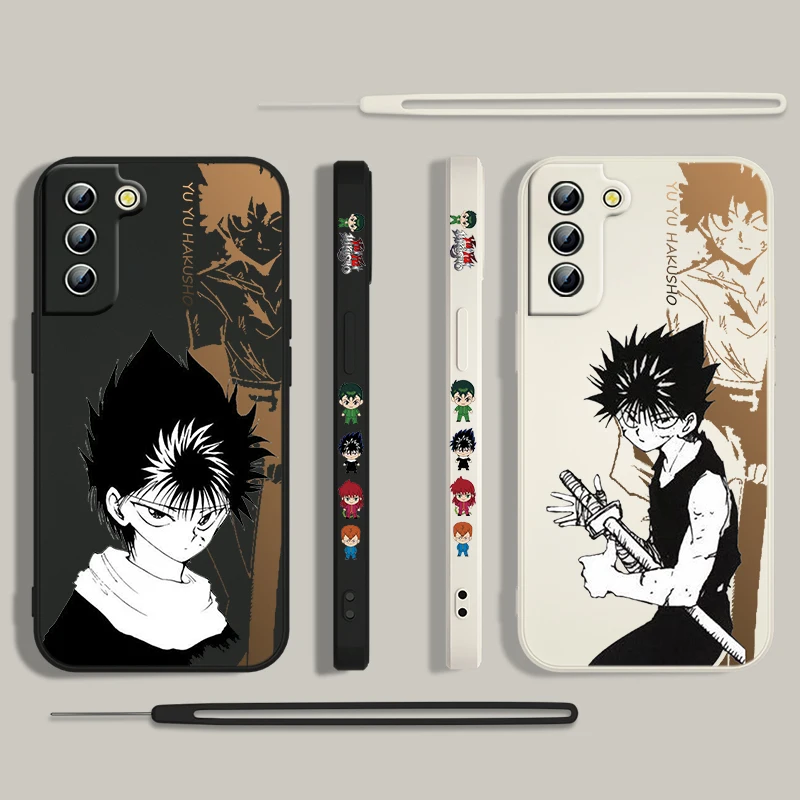 Yu Yu Hakusho Phone Case For Samsung Galaxy S24 S23 S22 S21 S20 Pro FE Plus Ultra Liquid Left Rope Cover