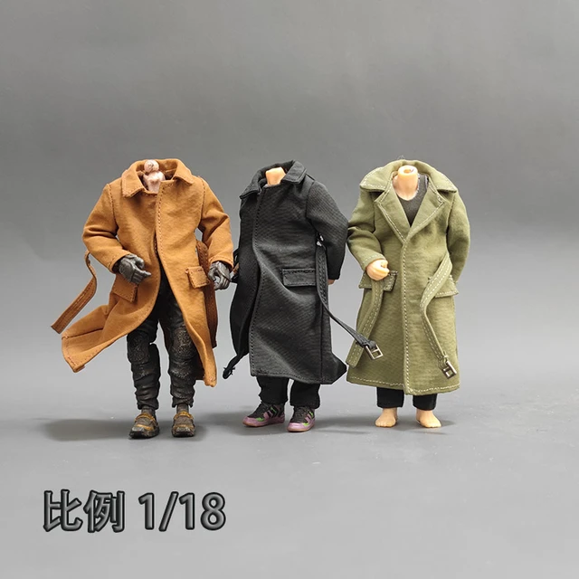 1 18 Scale dolls clothes long trench coat fit 3.75 inches body model AliExpress