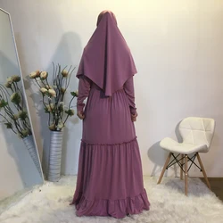 Conjunto de 2 piezas para mujer musulmana, Vestido largo de Ramadán Khimar árabe Abaya Burqa, Hijab por encima de la cabeza, prenda de oración árabe, ropa islámica