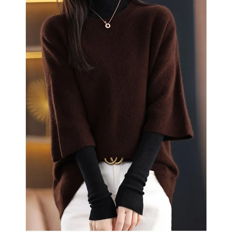 

Autumn and Winter Round Neck Lazy Style Vest for Women Loose and Fashionable Outer Knitted Top
