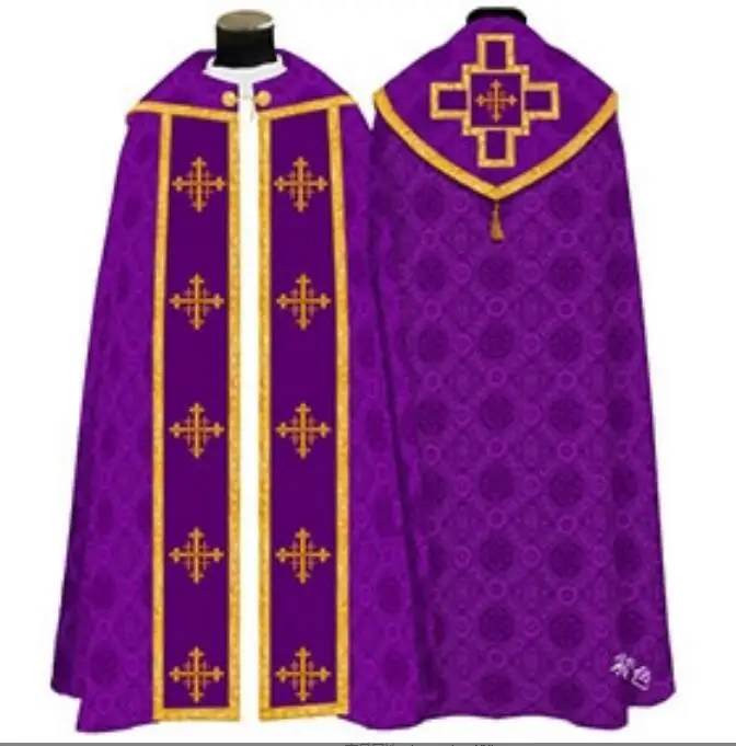 Mannen Vrouwen Middeleeuwse Retro Priester Monnik Lange Jurk Cosplay Kostuum Cross Print Moslim Missionaris Mantel Cape Halloween Feestjas