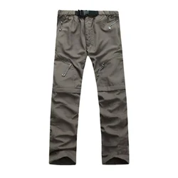 Quick Dry Pants Men Removable Casual Long Breathable Pants Men Anti-UV Pant Active Army Trousers Plus Size S-XXXL