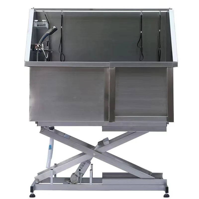 Stainless Steel Dog Wash Machine Folding Portable Electric Lift Bath Cleaning Pet Bathtub Pet Bath Cleaning Equipment