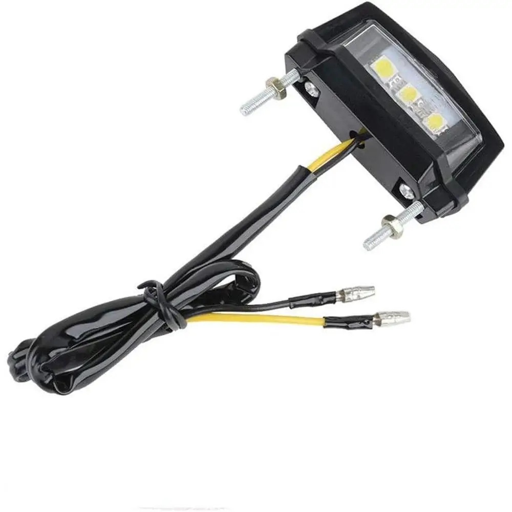 

Universal Motorcycles 3 LED Car License Number Plate Light 12V Tag Lights White Bulbs Tag Step Lamp