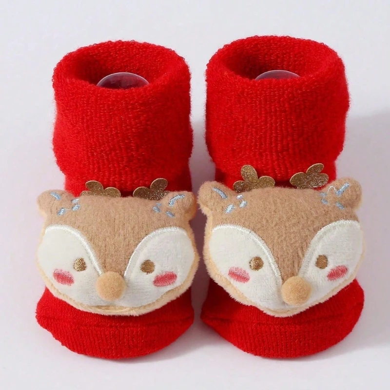 Baumwollmischung für Neugeborene mit rutschfesten Socken, bequeme Babysocken, Unisex-Säuglingssocken, warme Socken für den ersten Schritt des Babys – Detail 7