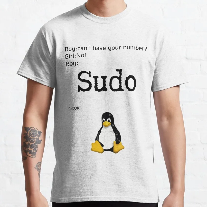 

linux sudo it worker computer geek systems administrator sysadmin geek sudo rm rf funny t shirt for man 100% cotton clothing