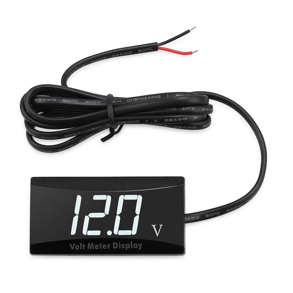 IPX6 Voltmeter DC 8-16V LED Display Digital Waterproof Panel Volt Voltage Meter Tester 12V For Car Motorcycle Measuring Tool