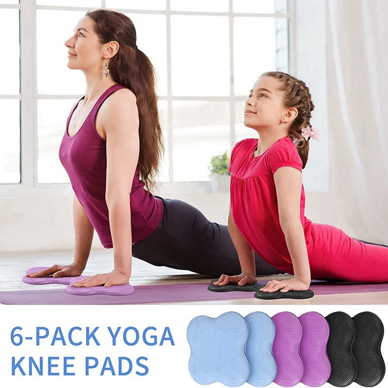 6 Pcs Yoga Pads Extra Thick Kneeling Pad Anti Slipping Knee Cushion Support Pad For Yoga Exercise Meditation Workout