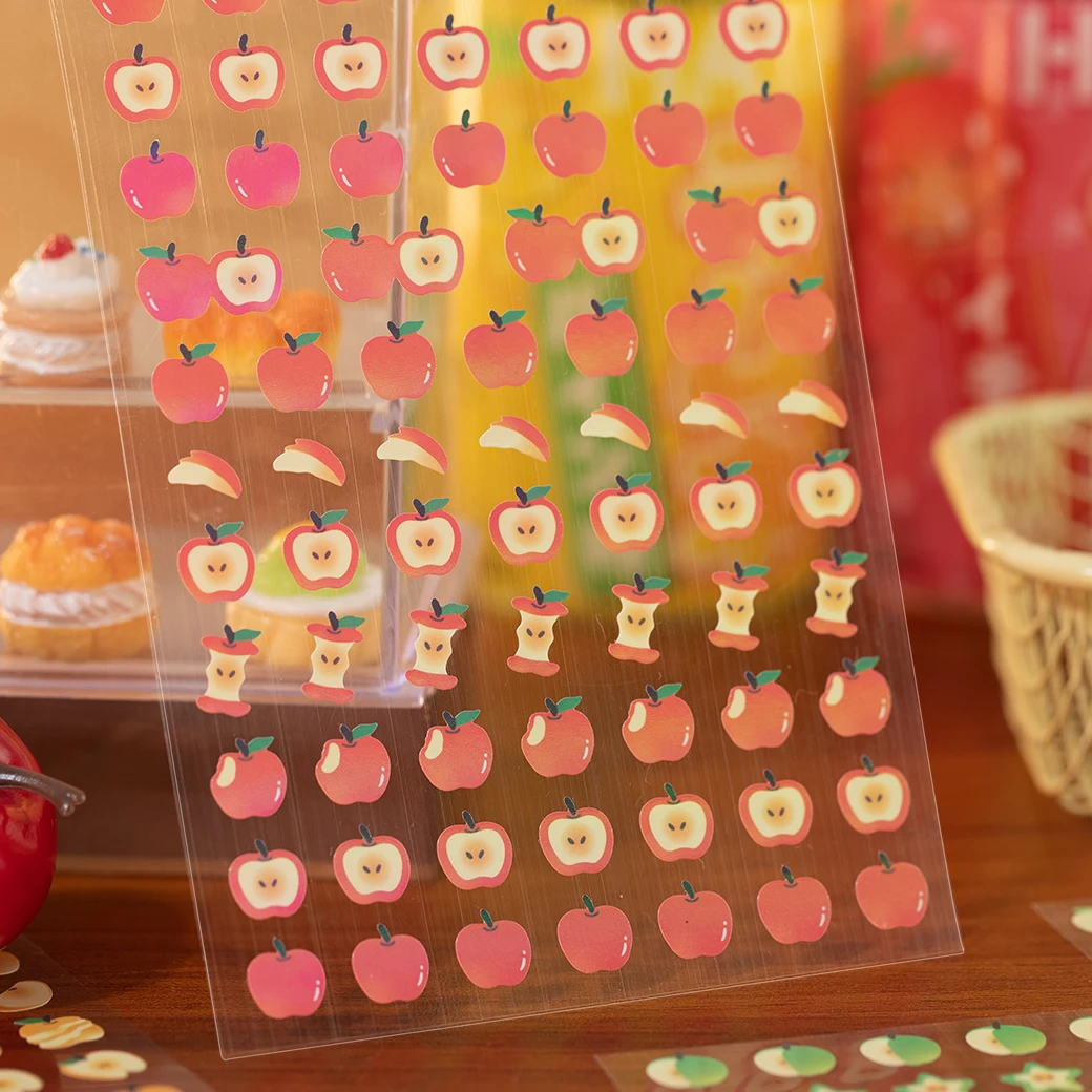 2sheets Kawaii Apple Bobo Series Die Cutting Stickers DIY Diary Album Scrapbook Phone Case Planner Handbook Aesthetic Supplies