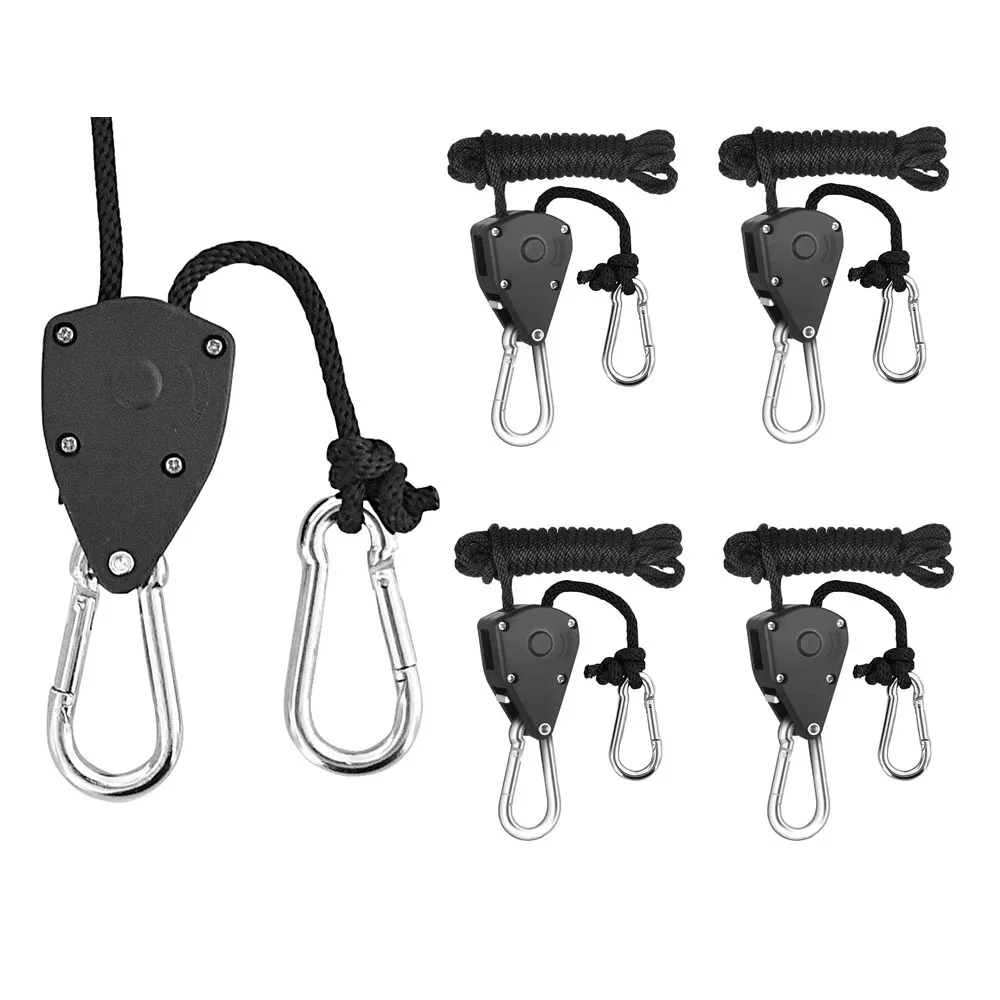 Adjustable Pulley Rope Hanger Metal Internal Gear for Grow Light Grow Awning Tent Hanging Sun Shade Camo Net Lock Tie Down Strap