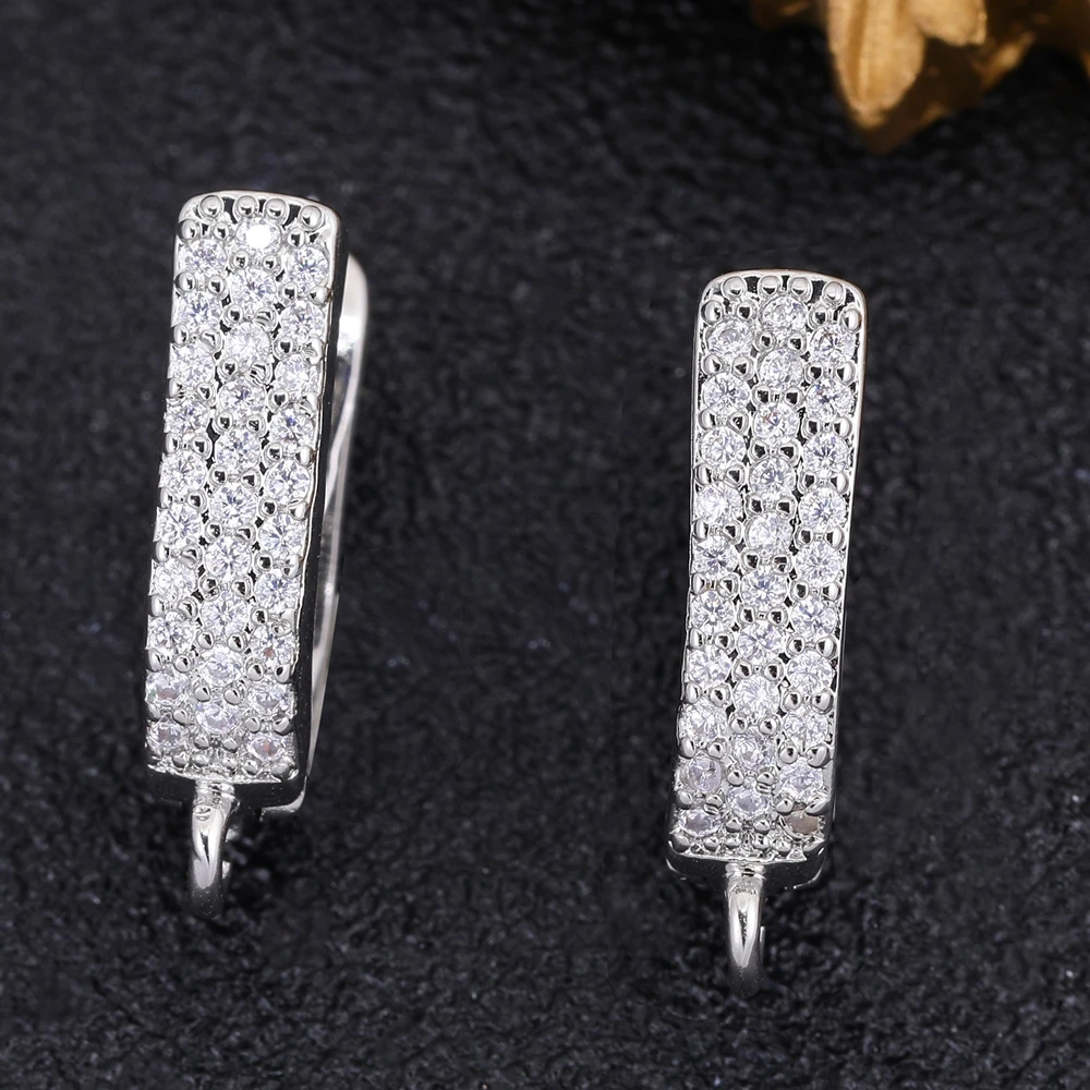 Juya 2, 4 Stück/Set, 18 Karat versilberte, einfache Verbindungselemente, Verschlussösen für Ohrringe, zum Selbermachen von Ohrringen für Damen, geeignet für Edelsteine, Perlen und Kristalle. – Detail 11