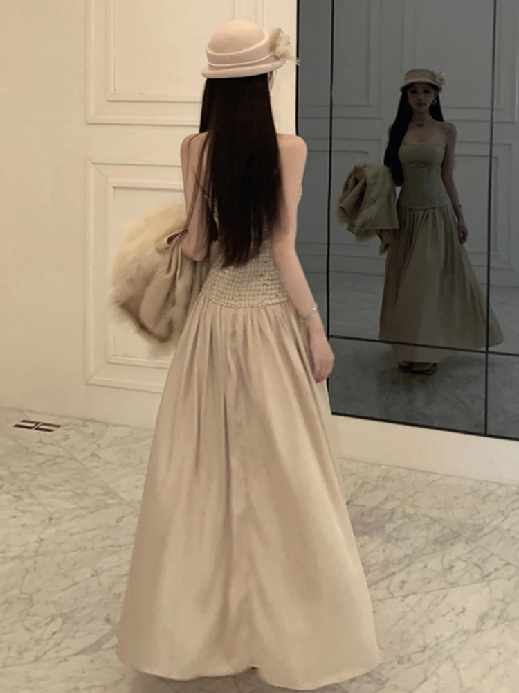 새로운 여성 시크 섹시 체스트 랩 슬림 맥시 롱 드레스 우아한 여성 정장 칵테일 파티 드레스 빈티지 패션 의류