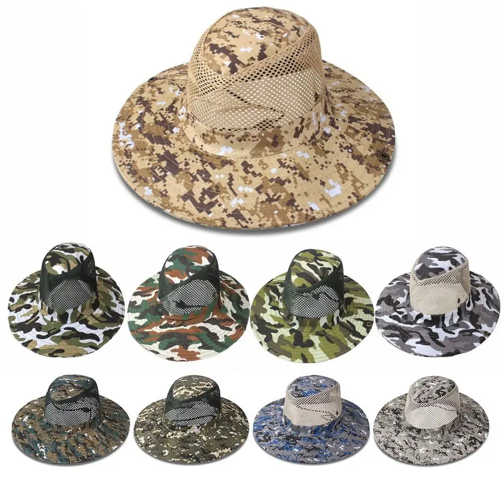 

Hiking Camping Fishing Cap Sunscreen Mesh Fisherman Hat Sunshade Foldable Cowboy Hat Cool Tea Picking Hat Spring Summer