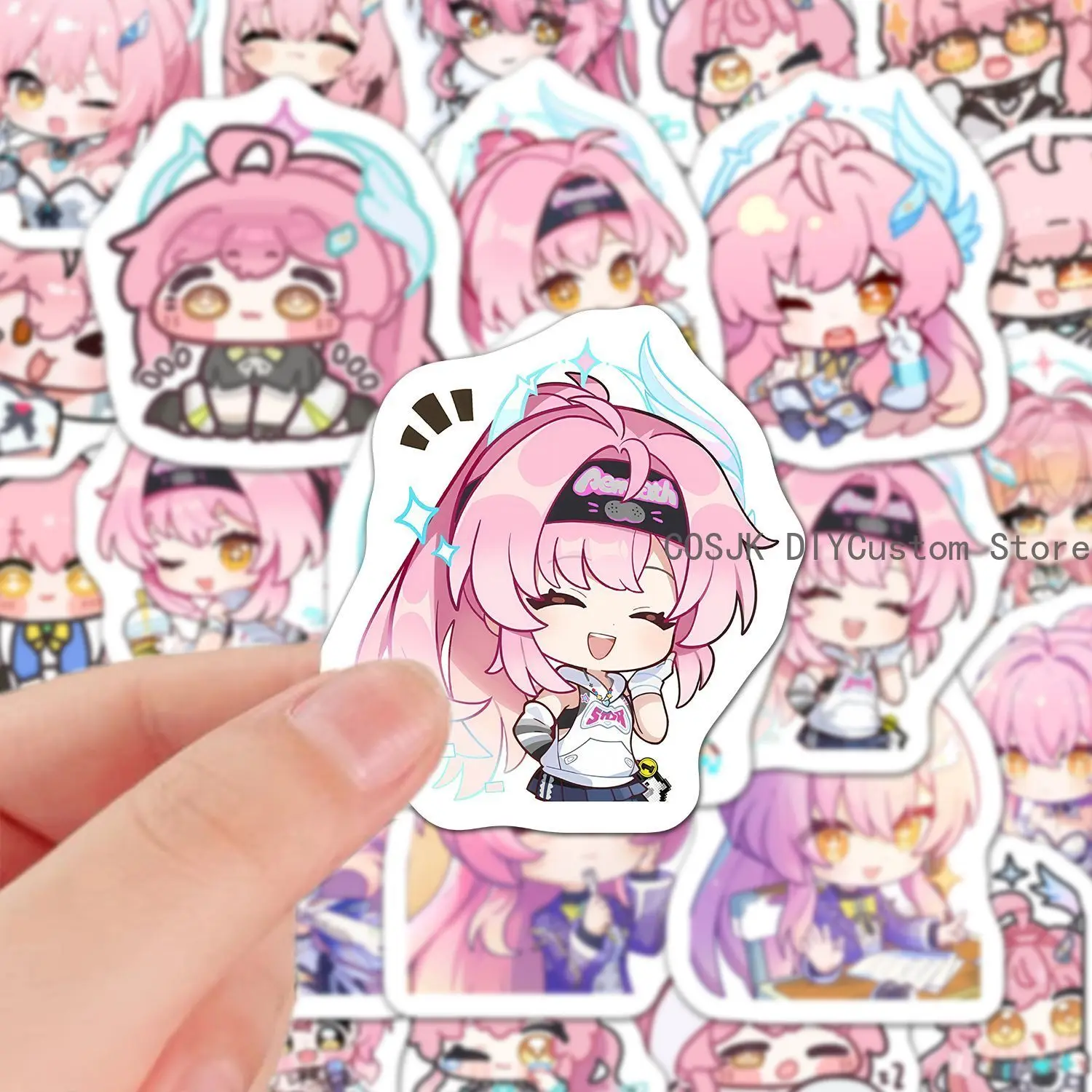 60Pcs Game Aemeath Wuthering Waves Q-version Anime Stickers Laptop Phone Suitcase Notebook Label Stationery Sticker Student Gift view 2
