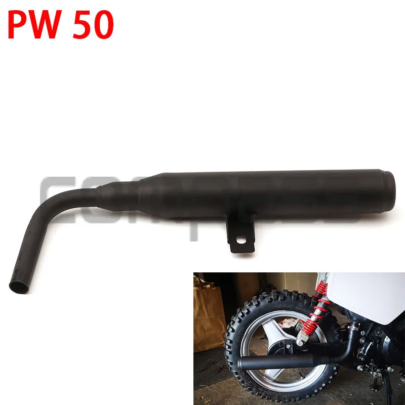 Motorcycle Muffler Exhaust Silencer Pipe for Yamaha PW50 PW 50 Silencer Muffler Pipe Replaces Existing Exhaust 320mm Black