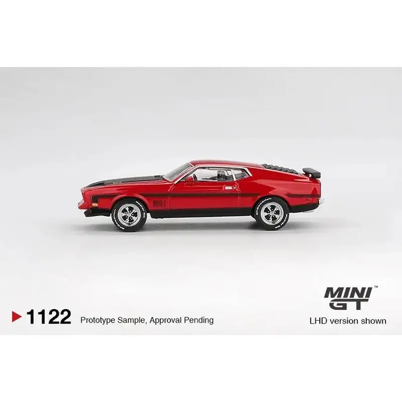 PreSale MINIGT 1122 1:64 Ford Mustang Mach1 1971 Race Red Diecast Car Model Collection Toys