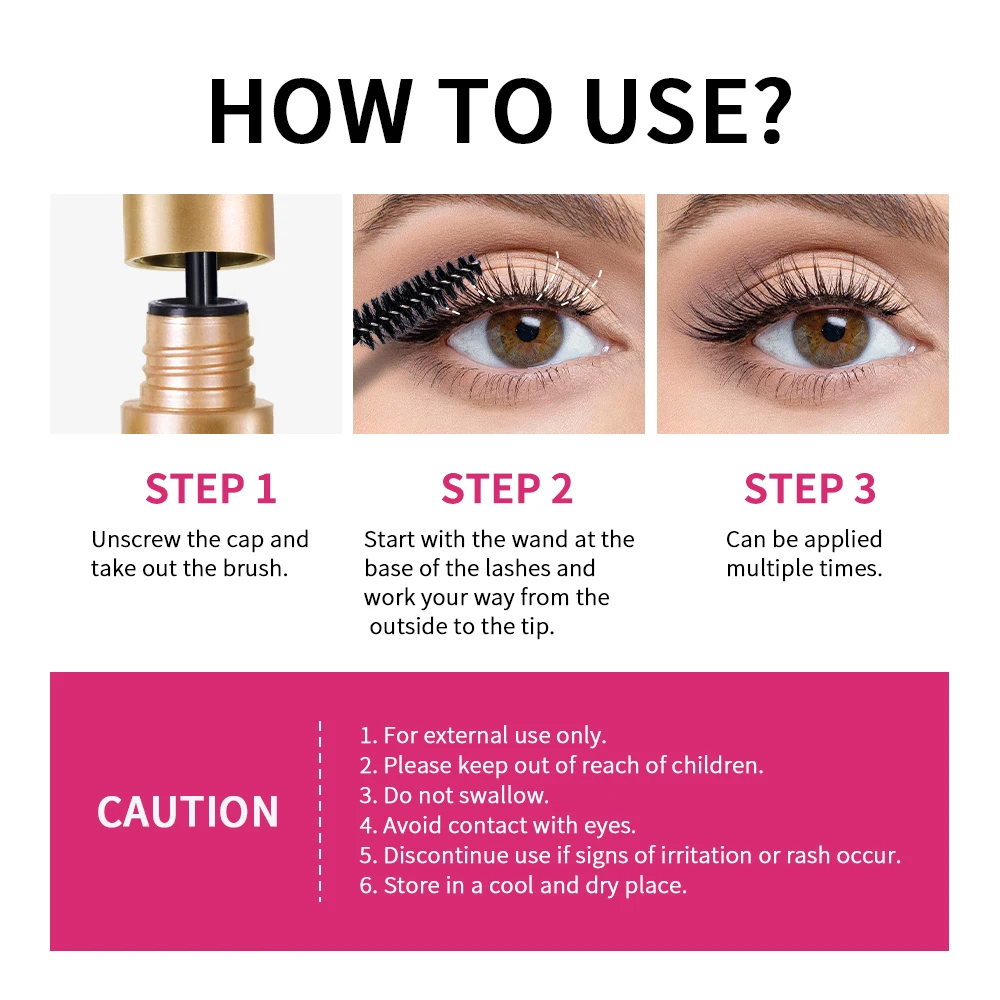 Mascara peptidique noir, construction plus longue, longueur des cils, pour aider à la croissance des cils, soin nourrissant, maquillage plus fort et épais