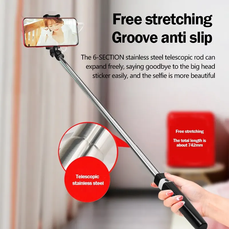 CL02 Mobile Phone Selfie Pole Line Control Telescopic Tube Tourism Selfie Magic 3.5 Interface Universal Selfie Stick with Line