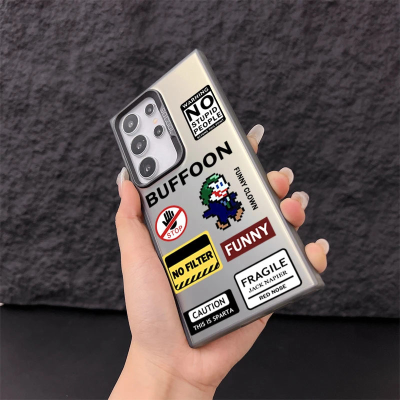 Clown Buffoon Pattern Phone Case For Samsung Galaxy A15 A35 A55 5G A14 A34 A54 A13 A33 A53 S24 Ultra S23 FE S22 Plus Matte Cover