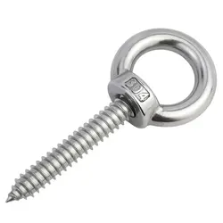 M4M5M6M8 304 Stainless Steel Hanger Ring Self-tapping Screws with Round Ring Hooks Self-drilling Sheep's Eye Ring Type Wood Bolt