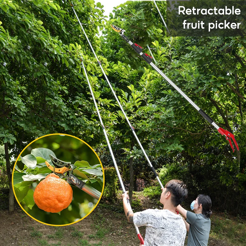 1M/2.2M Telescopic Fruit Picker Tree Pruner with saw blade garden tools cutting tool for branches Garden Hand Tools