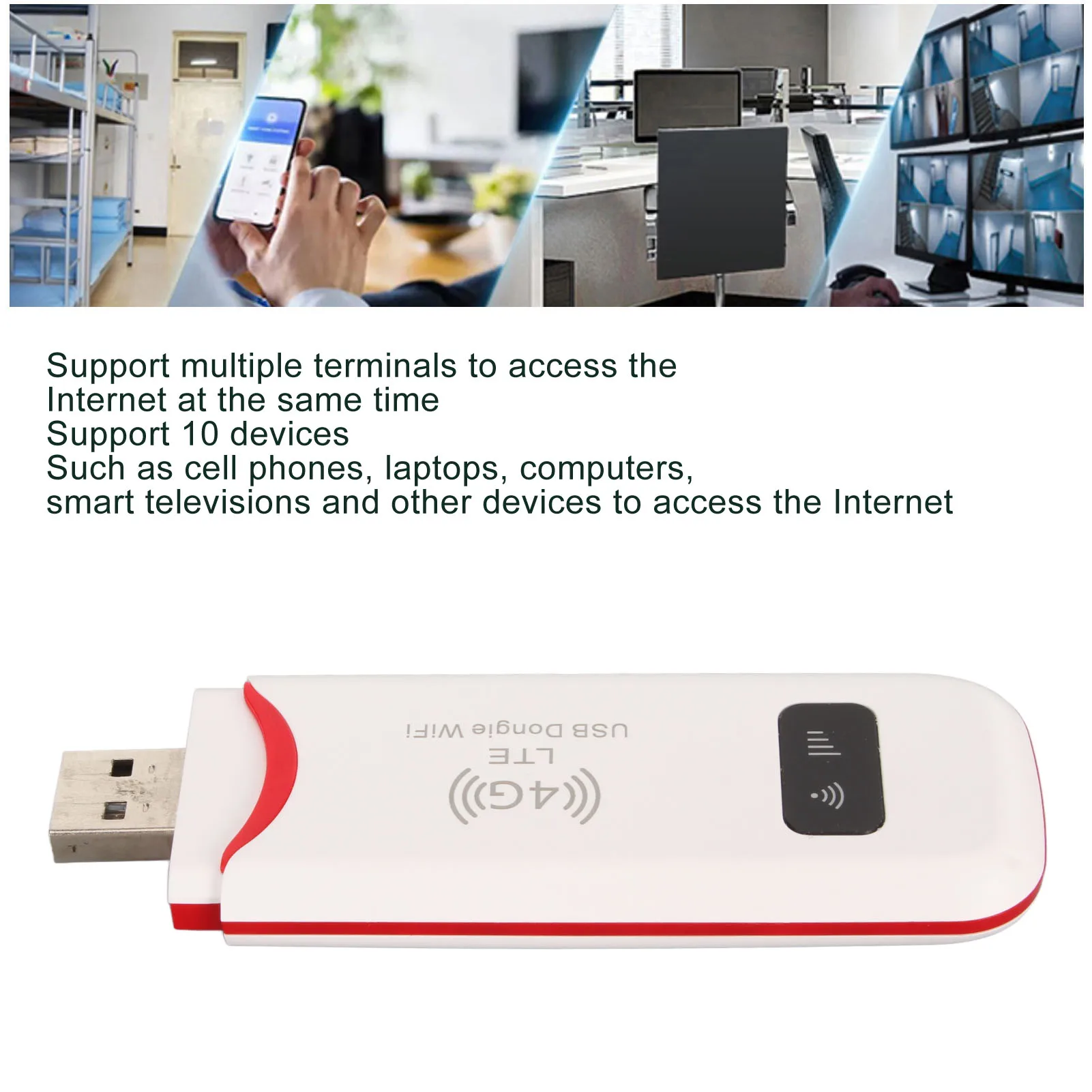 4G USB Mobile WiFi Portable WiFi Hotspot Multi Perangkat Mendukung Enkripsi Aman Kecepatan Tinggi dengan Slot Kartu SIM untuk Laptop untuk TV